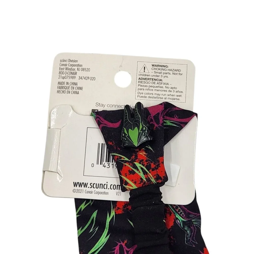 Scunci Disney Villains Inspired Hair Tie Scrunchies 2 pk with 2 Hairbands Bundle